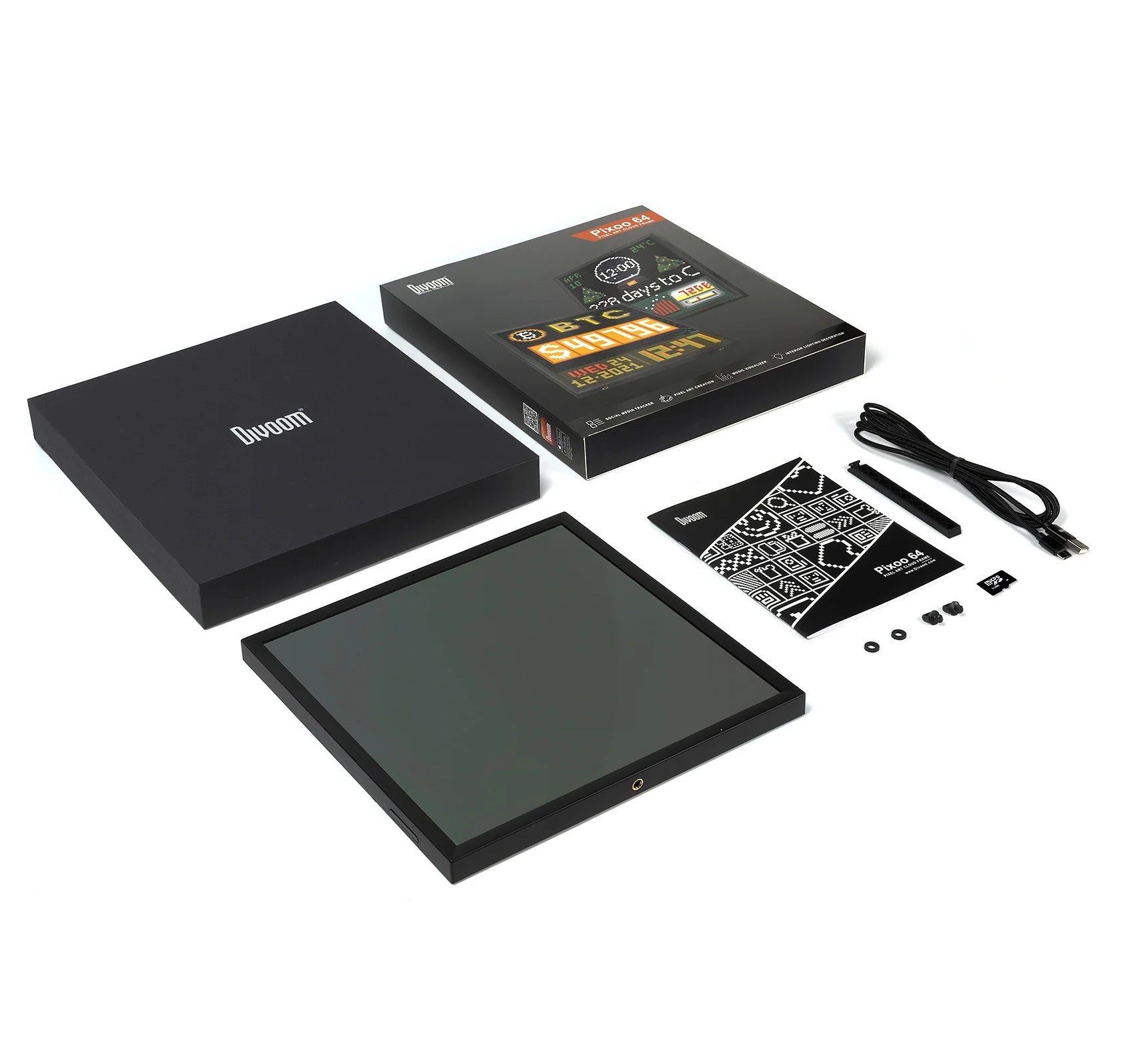 Divoom Pixoo 64 Pixel-Display – WLAN – Schwarz