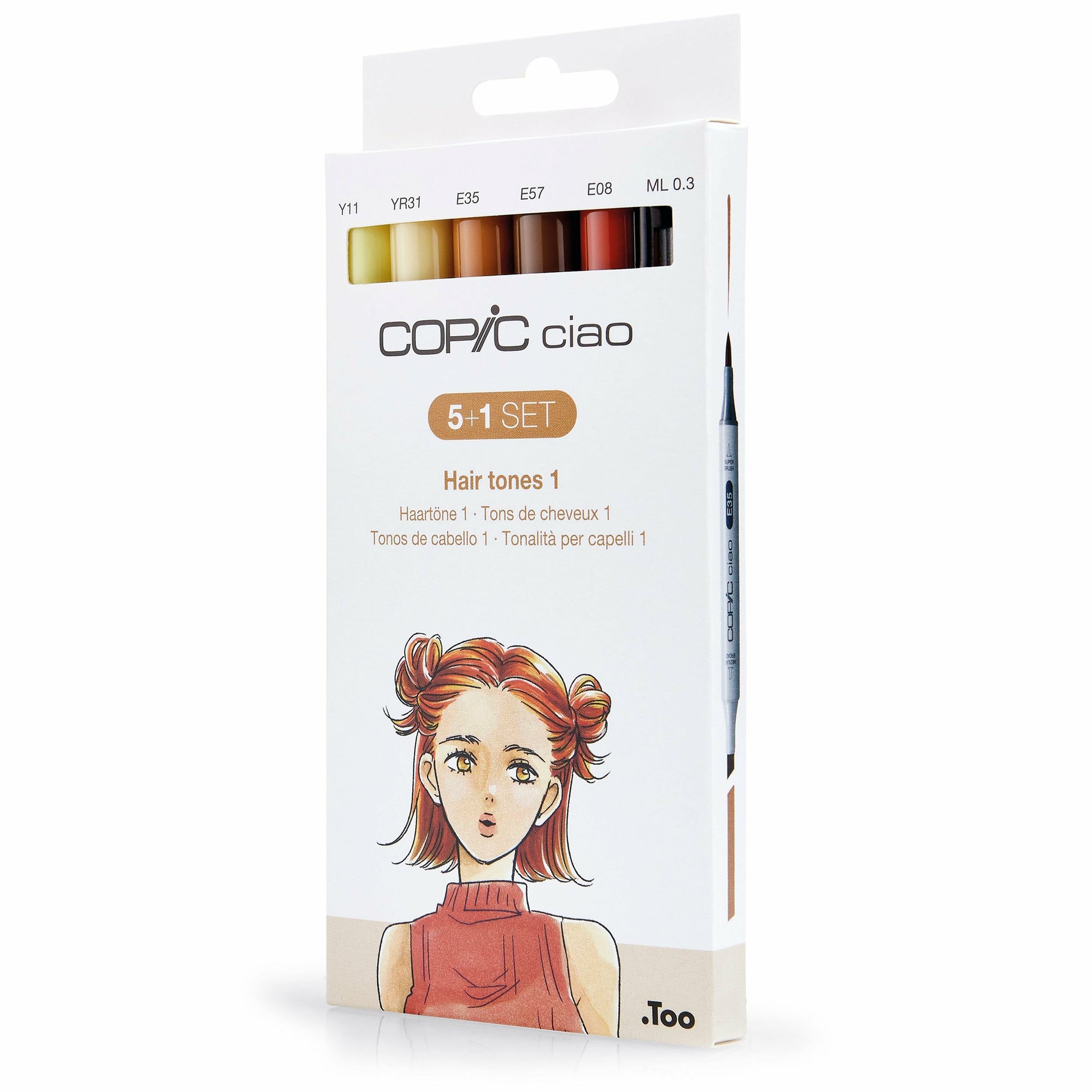 Copic Ciao Brush Pen – Doppelspitze, Keil- und Pinselspitze, alkoholbasiert, 6er Set
