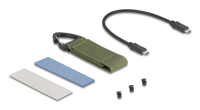 DeLOCK 42033 – 1-Bay SSD-Gehäuse (M.2 NVMe) – USB4 40 Gbit/s, USB-C