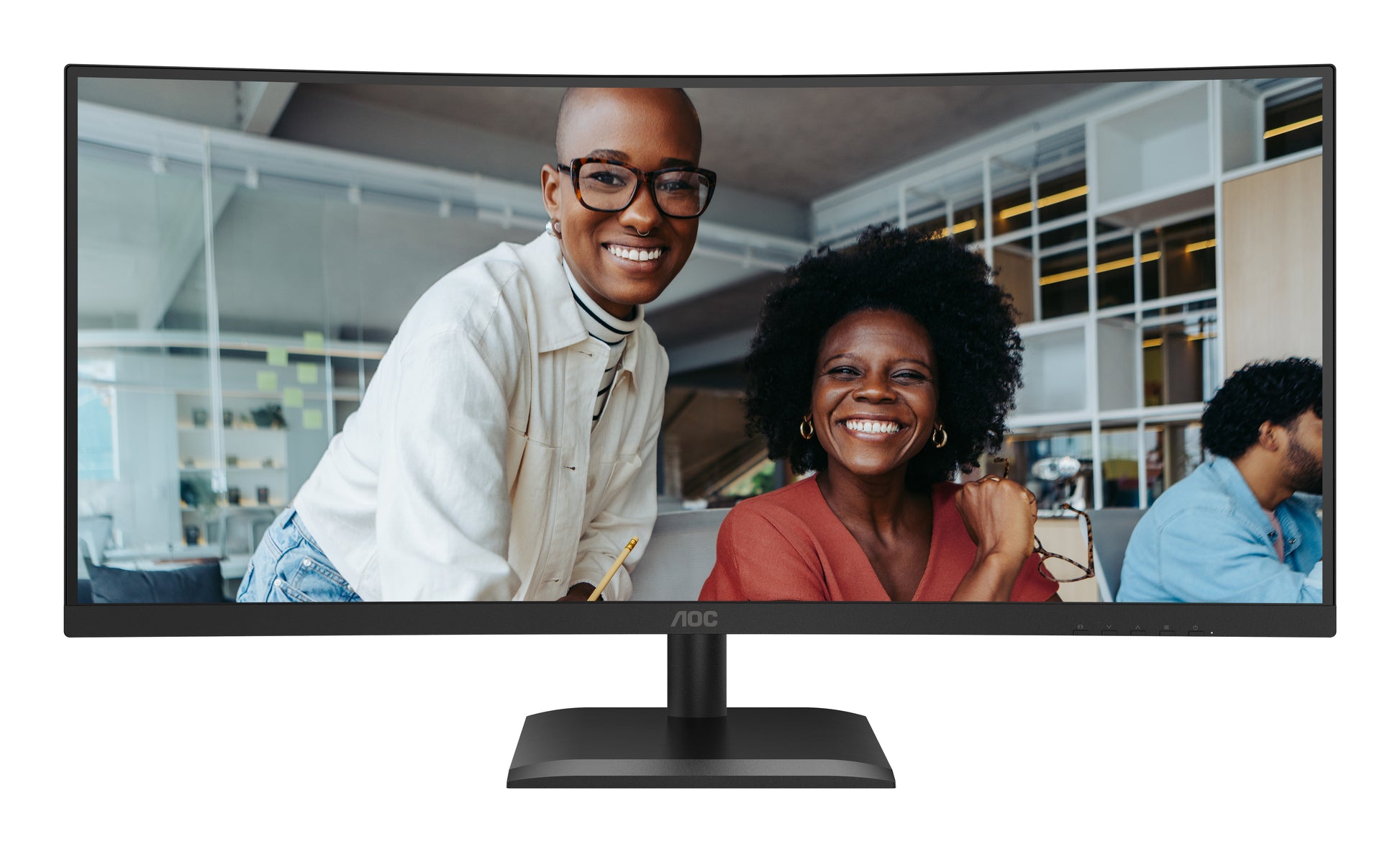 AOC CU34E4CV – Monitor, 34" 3440 × 1440 (UWQHD), VA, 120 Hz, Gebogen, KVM, VESA 100 × 100, Schwarz