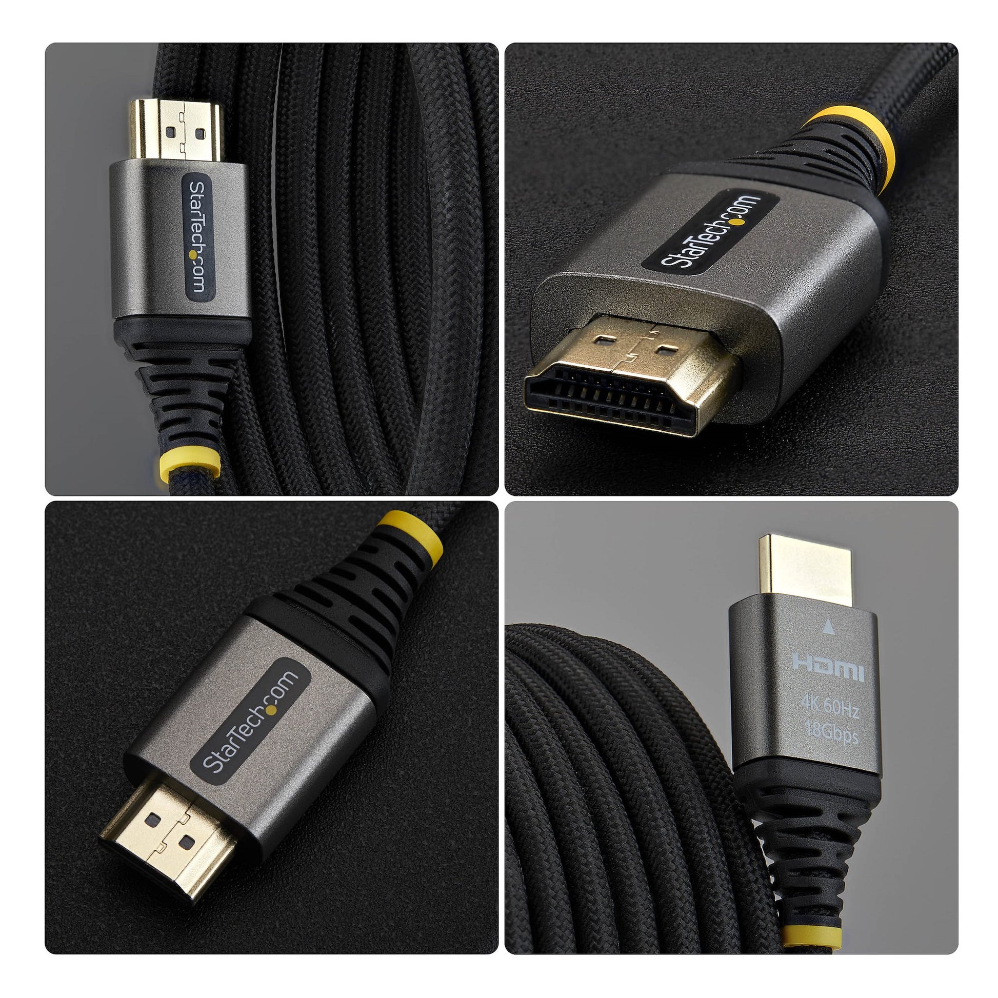 StarTech.com HDMI Kabel HDMI 2.0 4K 60 Hz – 2 m – HDR, ARC – Schwarz/Silber