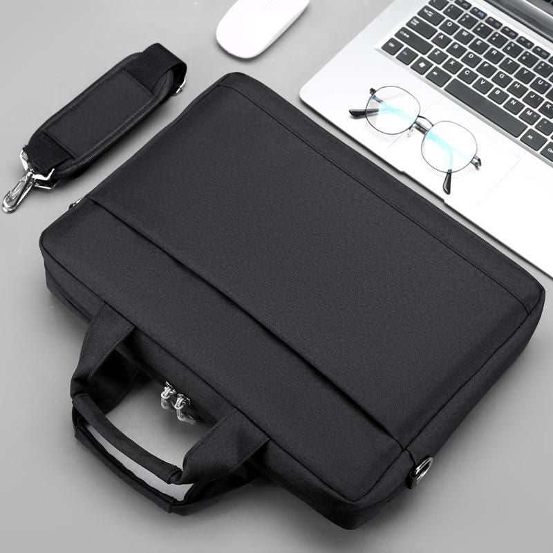 eSTUFF Notebook-Tasche für Geräte bis 14,1" – Toploader, Trolley-Haltegurt – Schwarz