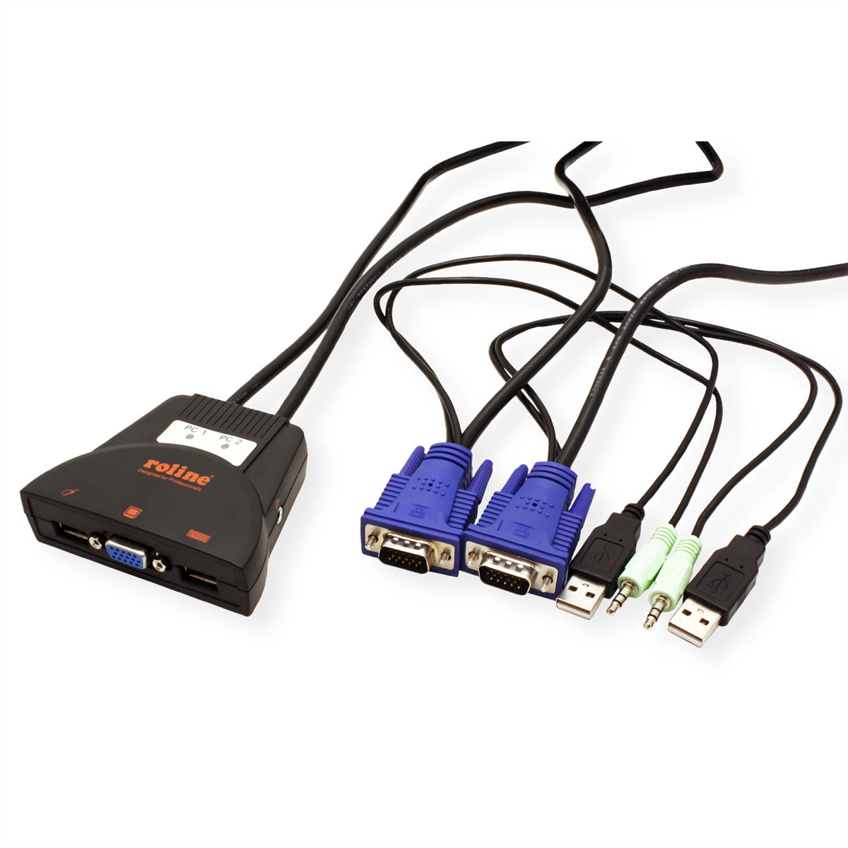 ROLINE Star – 2-Port VGA KVM-Switch – 1920 × 1080, Audio