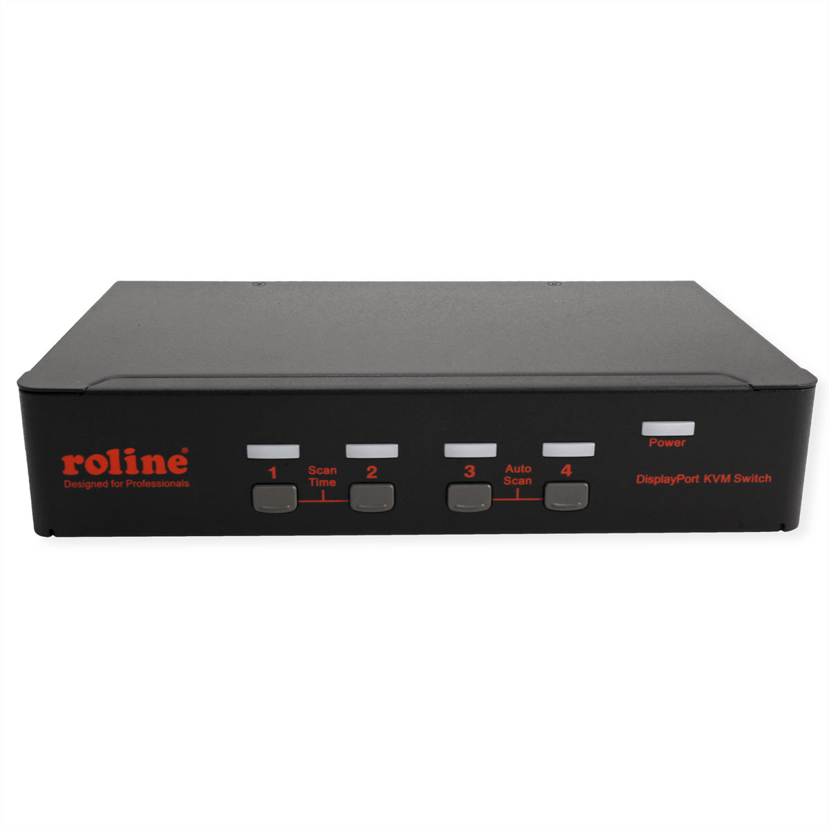 ROLINE 4-Port DP KVM-Switch – 2560 × 1600, USB 2.0-Hub, 7.1 Audio, Desktop