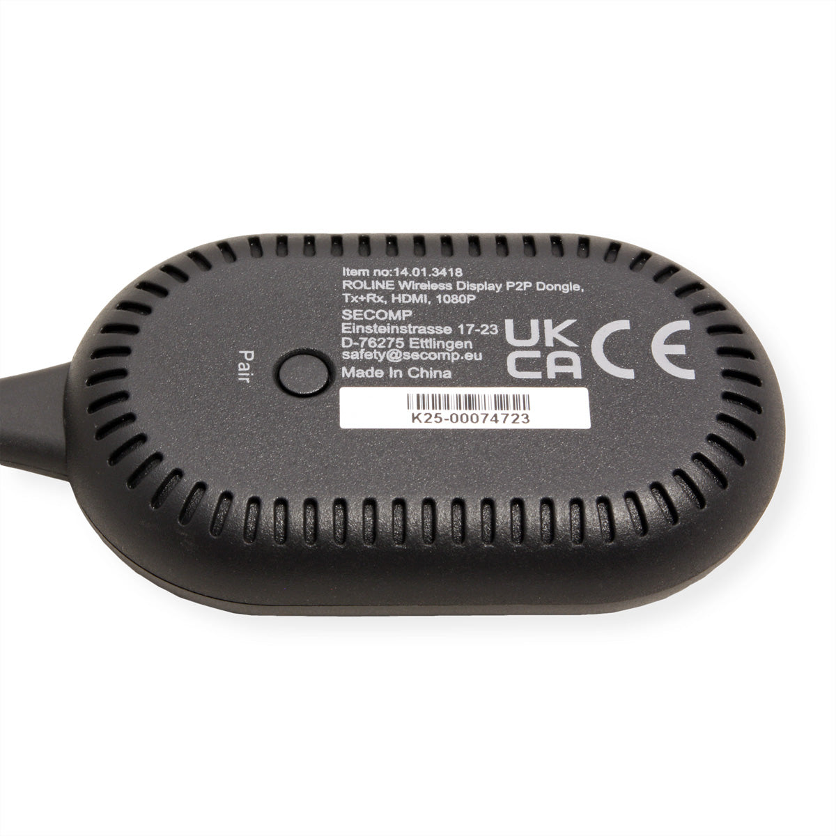 ROLINE P2P-Anzeige-Dongle-Set – Drahtloses Präsentationssystem – Full HD, HDMI, Schwarz