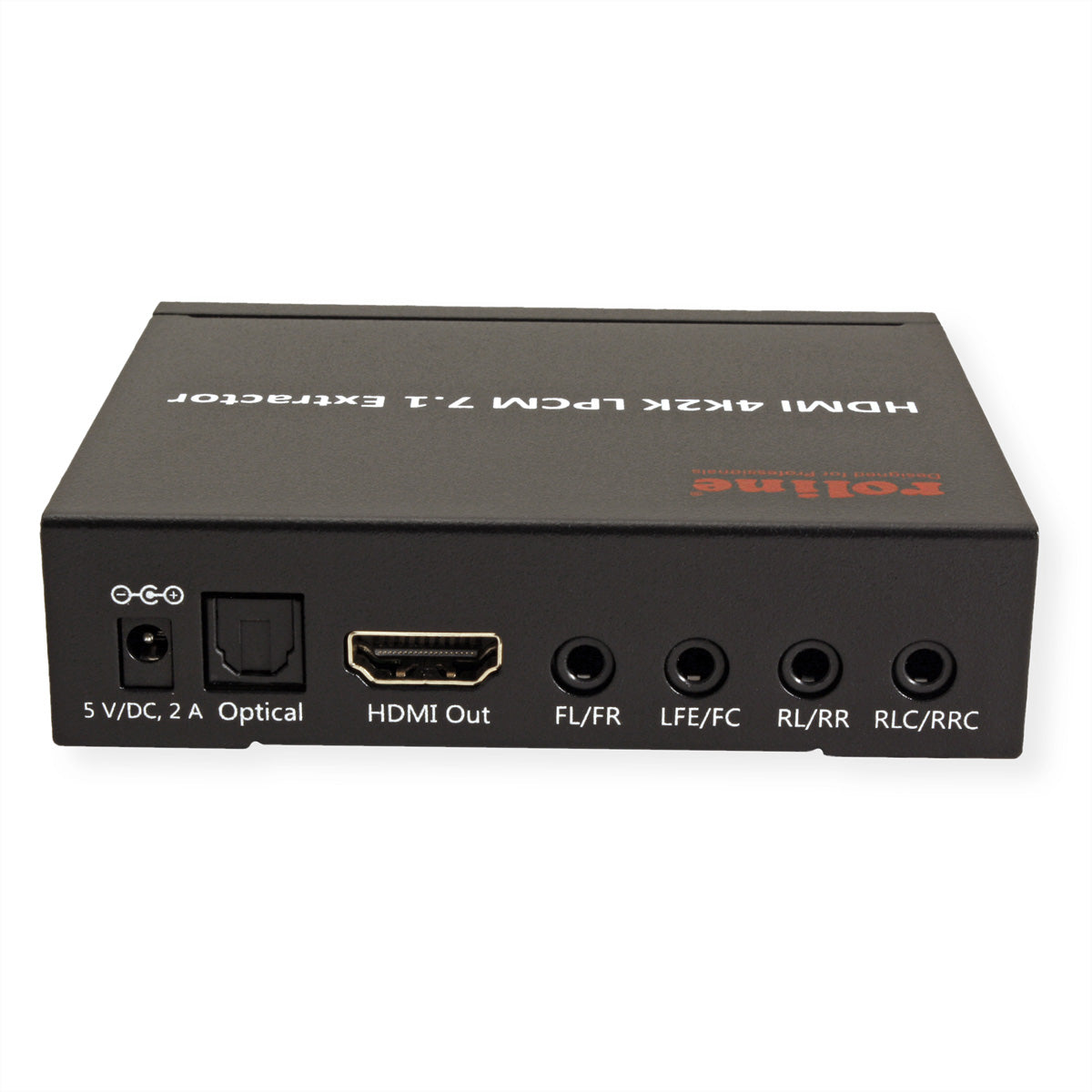 ROLINE HDMI Audio-Extraktor HDMI zu HDMI – 4K (3840 × 2160) @ 30 Hz, 7.1, S/PDIF, 4× 3,5 mm