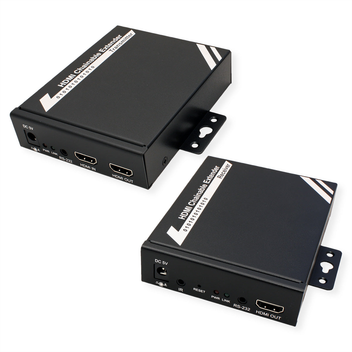 ROLINE HDMI Extender-Set über Cat5/6, 1× HDMI Ein-/Ausgang, 1080p@60 Hz, 100 m, IR, RS-232, CEC, kaskadierbar