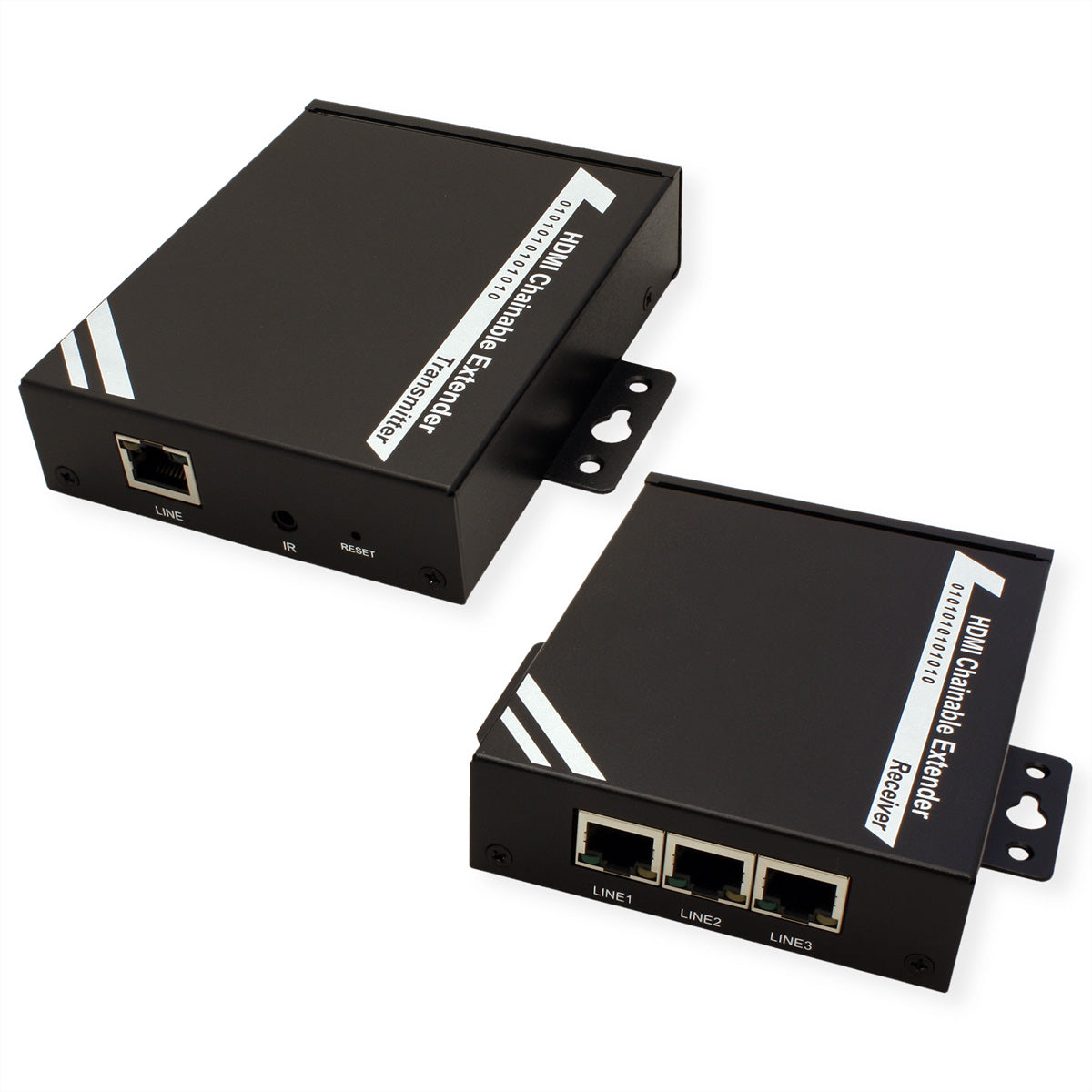 ROLINE HDMI Extender-Set über Cat5/6, 1× HDMI Ein-/Ausgang, 1080p@60 Hz, 100 m, IR, RS-232, CEC, kaskadierbar