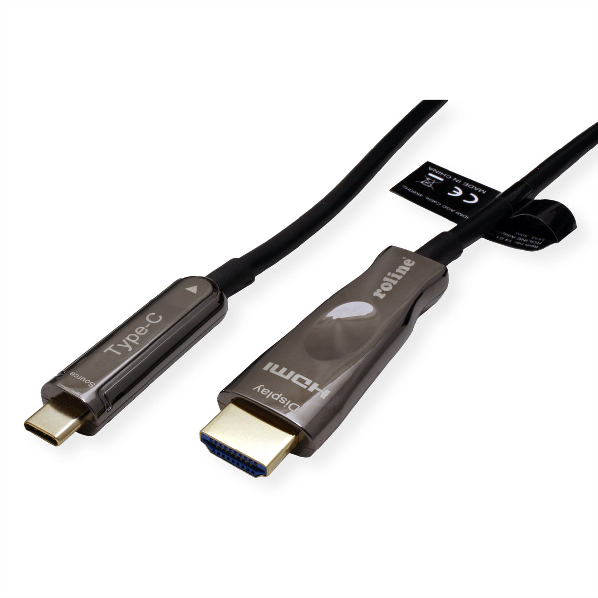 ROLINE USB-C auf HDMI Kabel 4K 60 Hz – 30 m – AOC – für Geräte mit USB-C (DisplayPort Alt Mode)