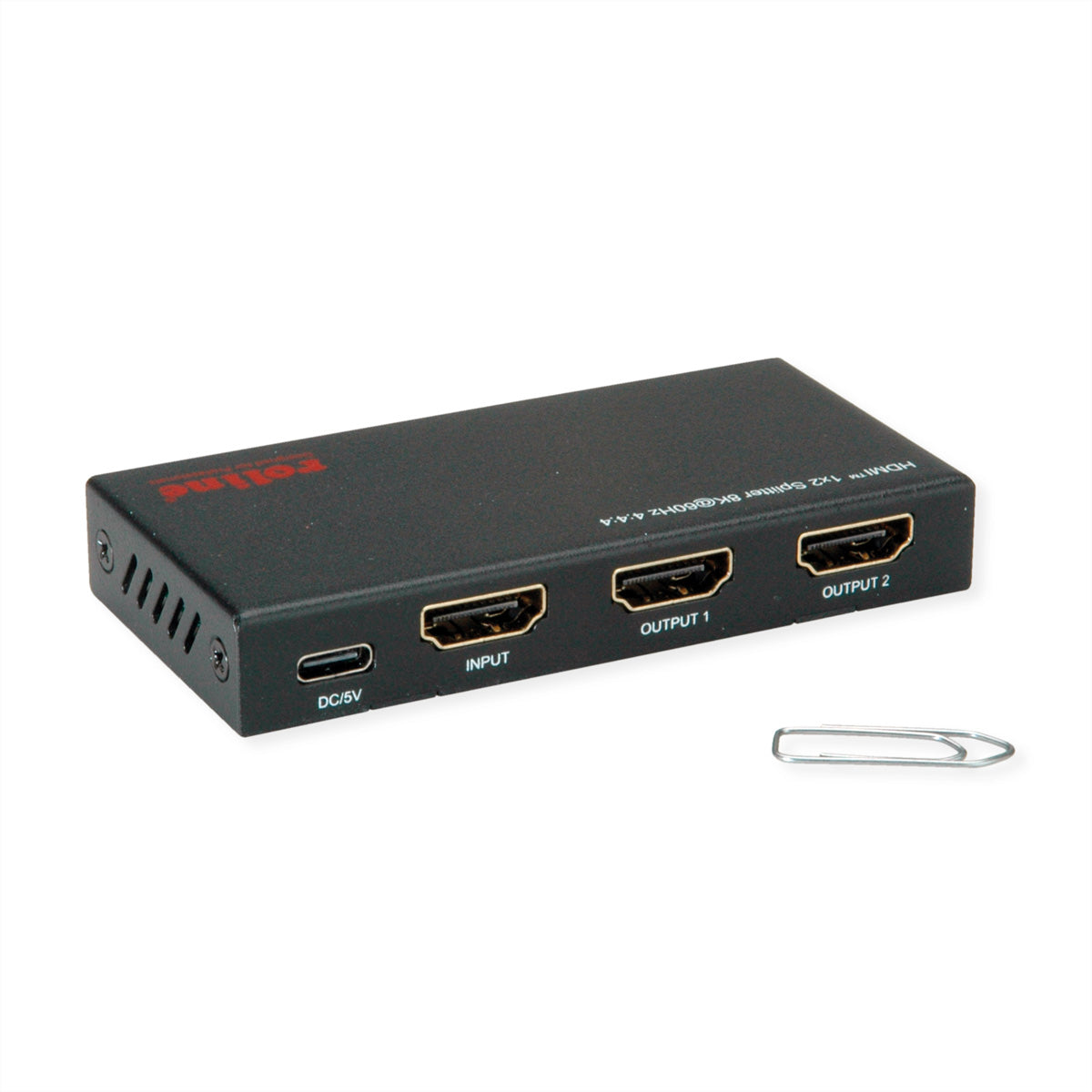 ROLINE HDMI Video-Splitter, 1× HDMI In / 2× HDMI Out, 8K@60 Hz, HDR, HDCP 2.3