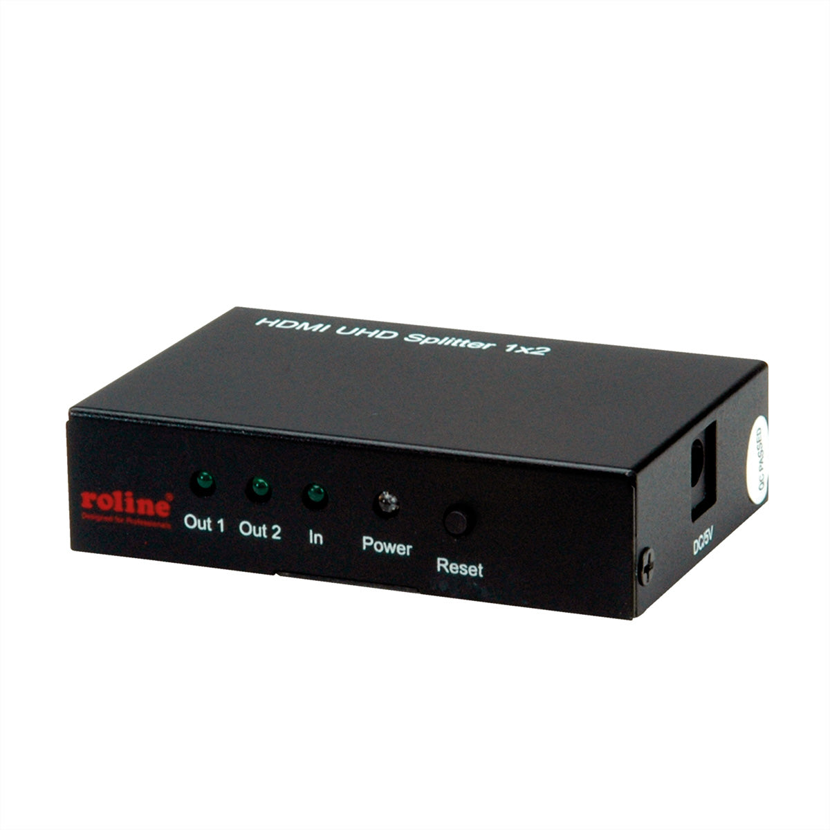 ROLINE HDMI-Video-Splitter, 1× HDMI In / 2× HDMI Out, 4K@60 Hz, 3D, Schwarz