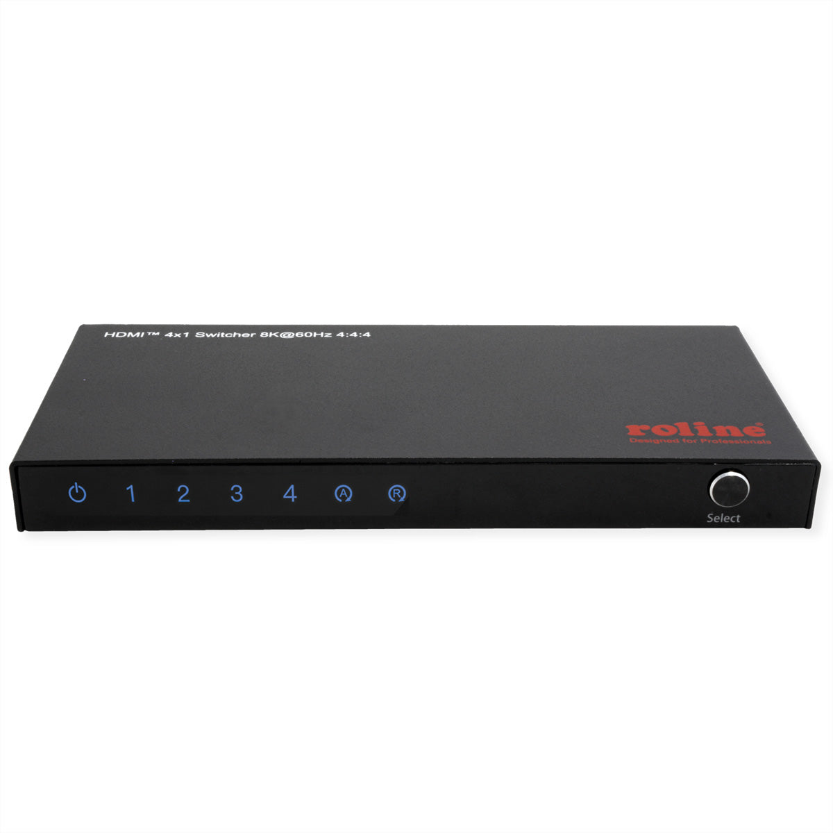 ROLINE HDMI Switch, 4×1, 8K@60 Hz, HDCP 2.3, IR-Fernbedienung, Schwarz
