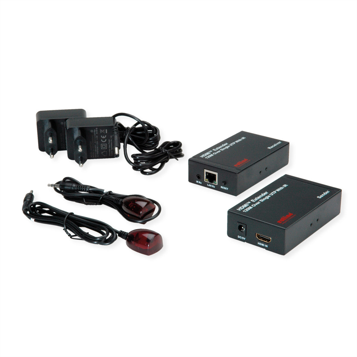 ROLINE HDMI-Extender-Set, über IP, 1080p@60 Hz, 120 m, IR