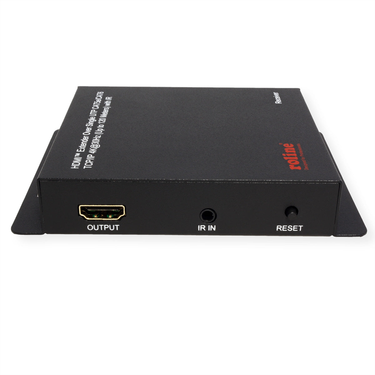 ROLINE HDMI-Extender-Kit – bis 120 m, 4K (3840 × 2160) @ 30 Hz, IR-Rückkanal – Schwarz