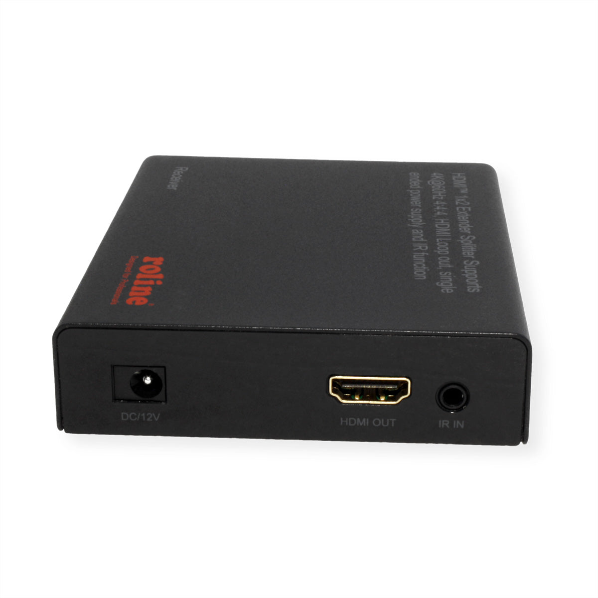ROLINE HDMI Extender und Splitter – 4K (3840 × 2160) @ 60 Hz, 1 zu 2 HDMI, bis 70 m, HDR10/HLG – Schwarz