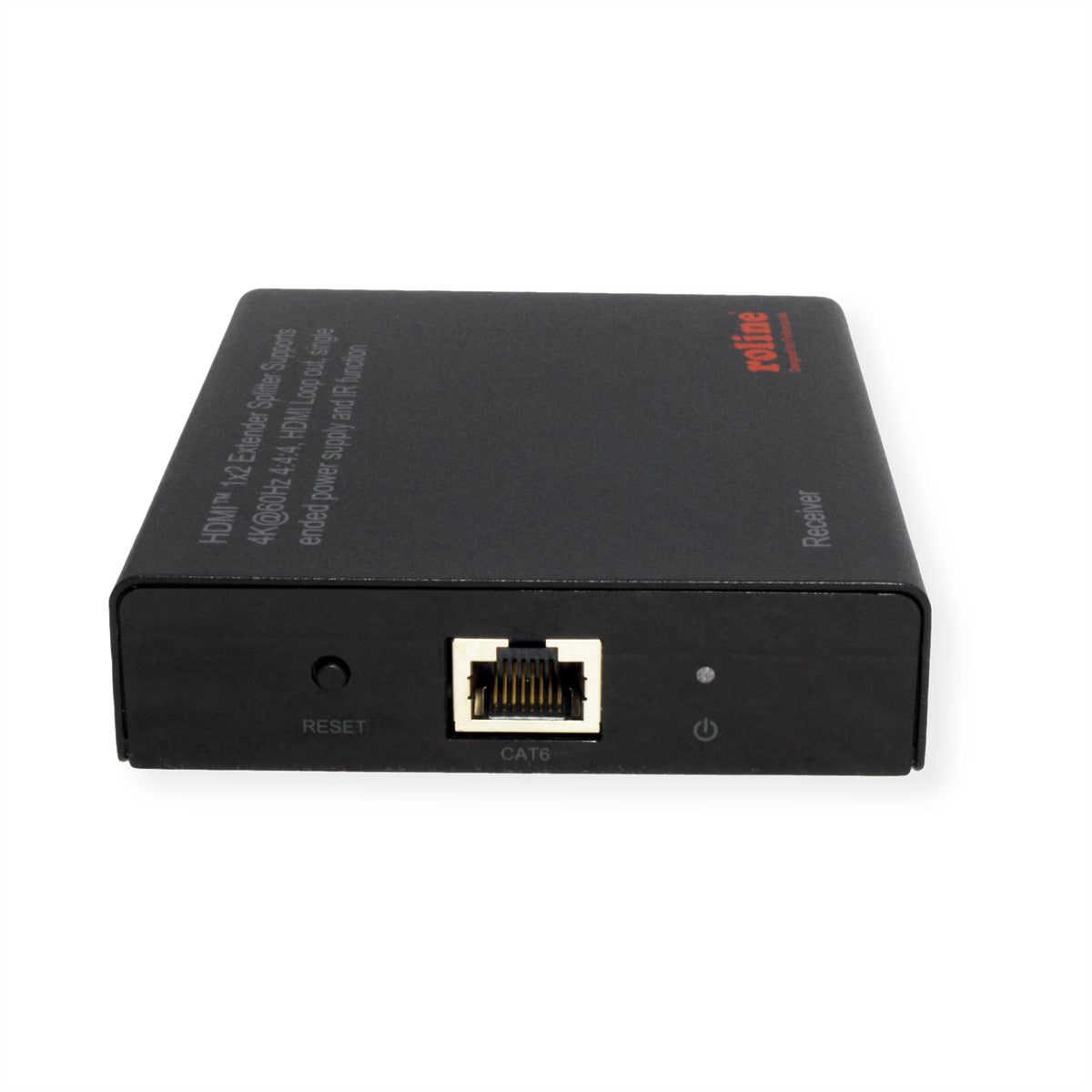 ROLINE HDMI Extender und Splitter – 4K (3840 × 2160) @ 60 Hz, 1 zu 2 HDMI, bis 70 m, HDR10/HLG – Schwarz