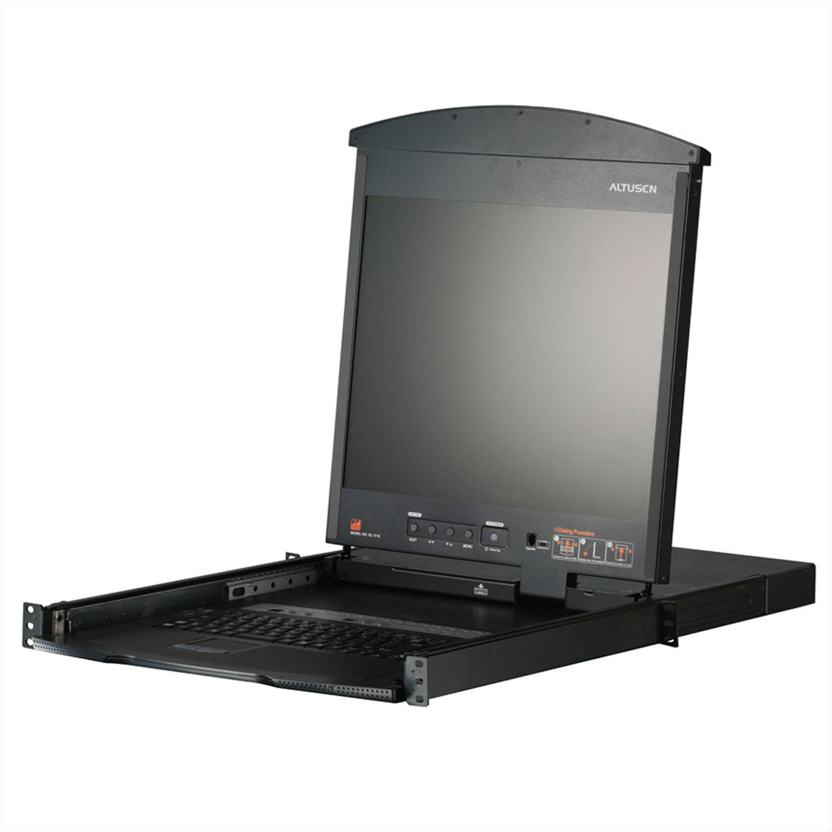 ATEN KL1508AM – KVM-Switch – 17" LCD, 8×Computer, VGA, PS/2 & USB, 1U, Schwarz