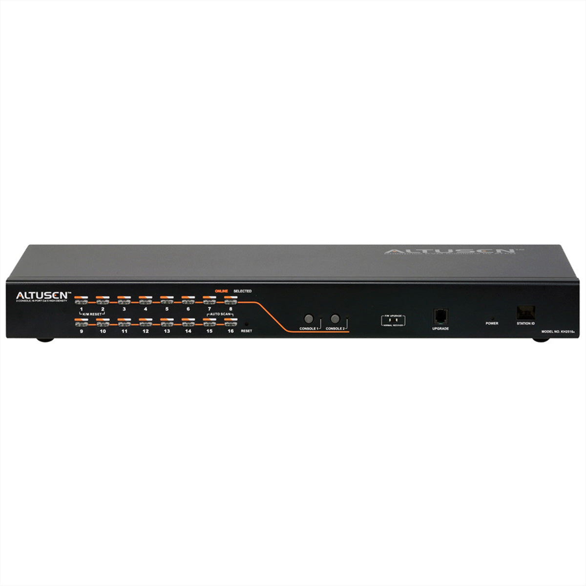 ATEN KH2516A – KVM-Switch Cat 5 – 16×RJ45, 2 Konsolen, DisplayPort/HDMI/DVI/VGA, Schwarz, 19" Rack
