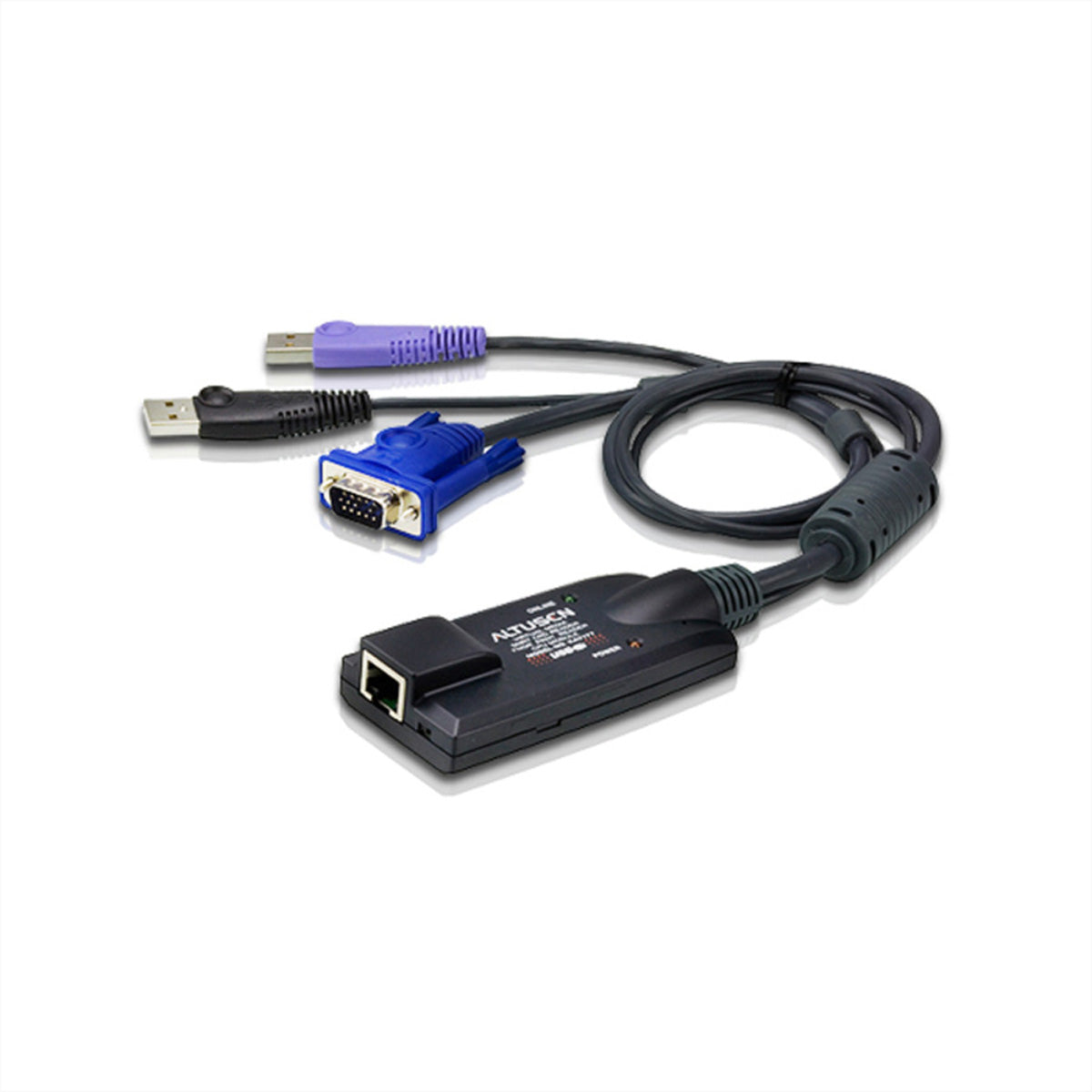 ATEN KA7177 KVM-Adapterkabel VGA zu KVM – 1600 × 1200 (50 m), Smartcard & Virtual Media, für PC/Mac/Sun