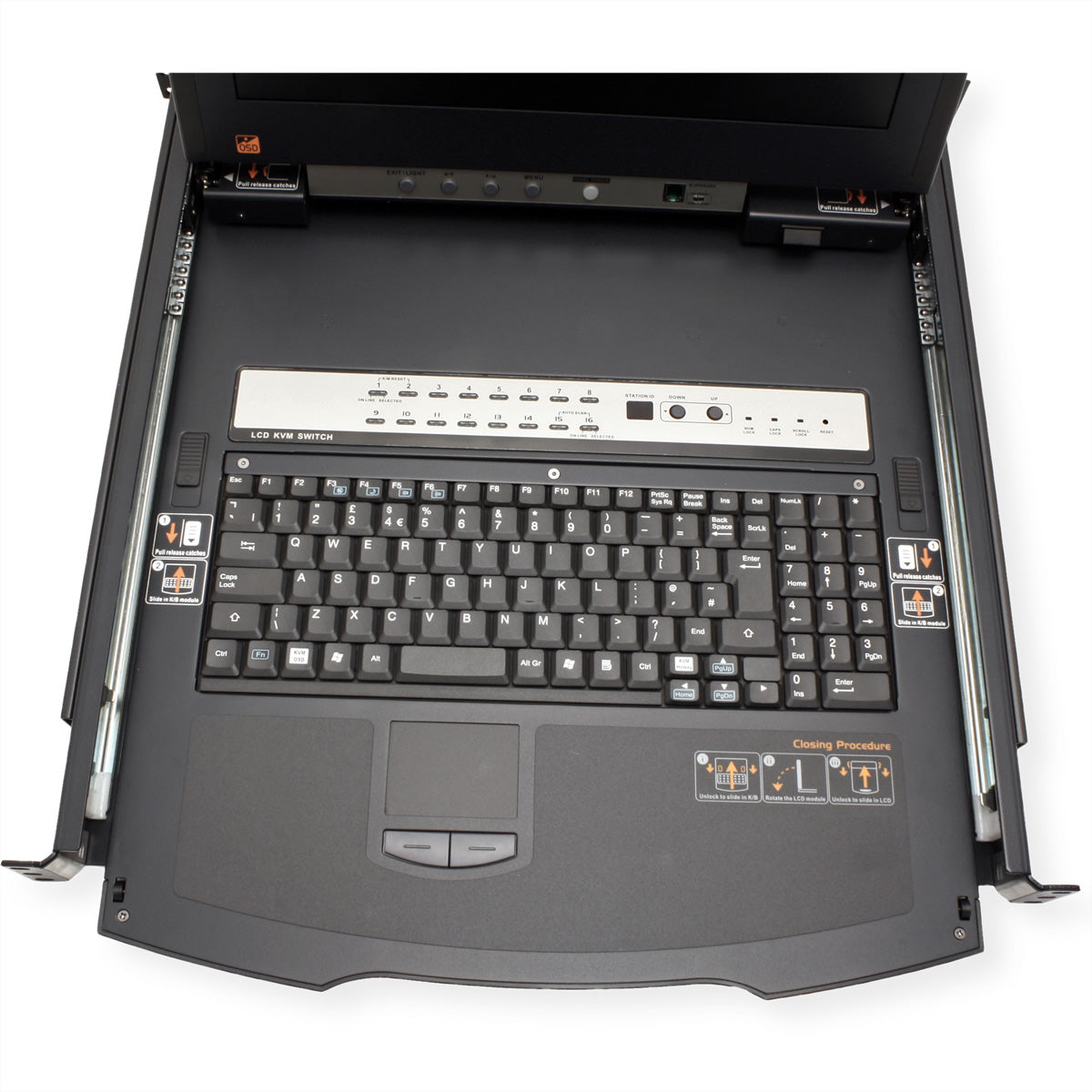 ATEN KL1516AiM – KVM-Switch – 16-Port, 43 cm (17") LCD, 1U, 19" Rack, Schwarz