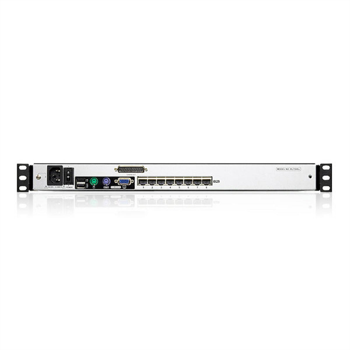 ATEN KL1508A – KVM-Switch – 8-Port, VGA – 1600 × 1200 – 19" LCD-Konsole, QWERTY (IT), Schwarz