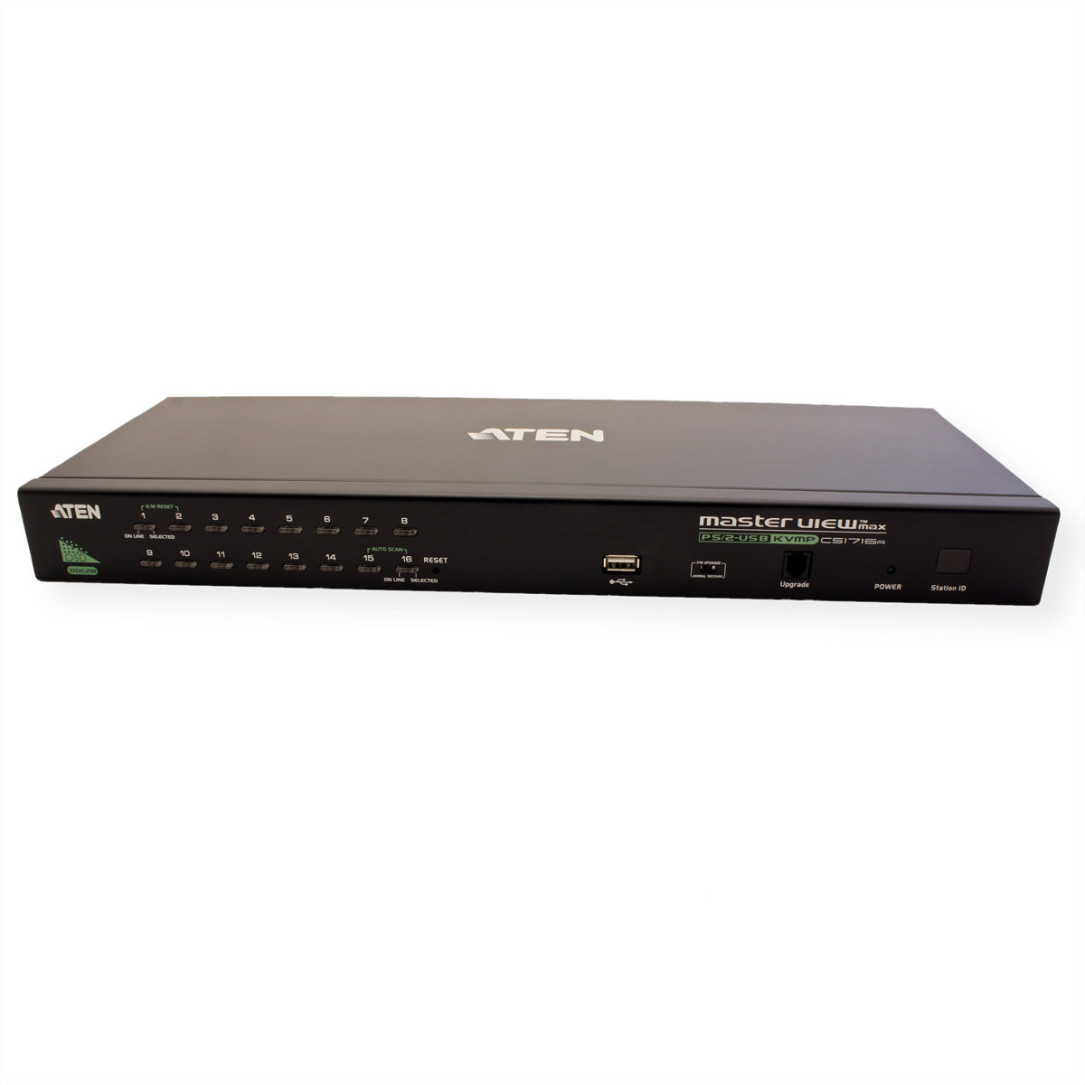 ATEN CS1716A – KVM-Switch (VGA, PS/2, USB) – 16×Computer, 19" Rack, 1U, Schwarz
