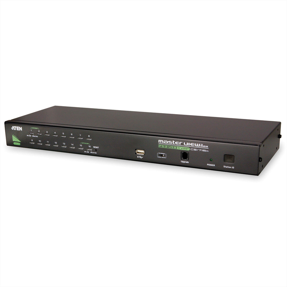 ATEN CS1716A – KVM-Switch (VGA, PS/2, USB) – 16×Computer, 19" Rack, 1U, Schwarz