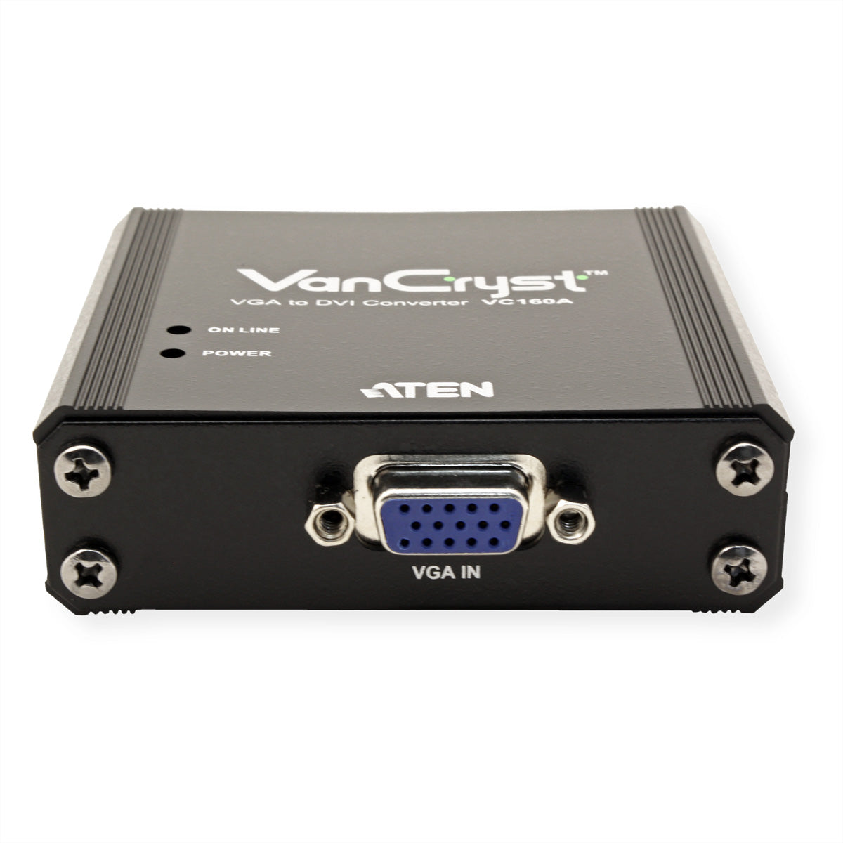 ATEN VC160A VGA zu DVI-D Adapter – 1920 × 1200, 1080p, Plug & Play, inkl. Netzteil – Schwarz