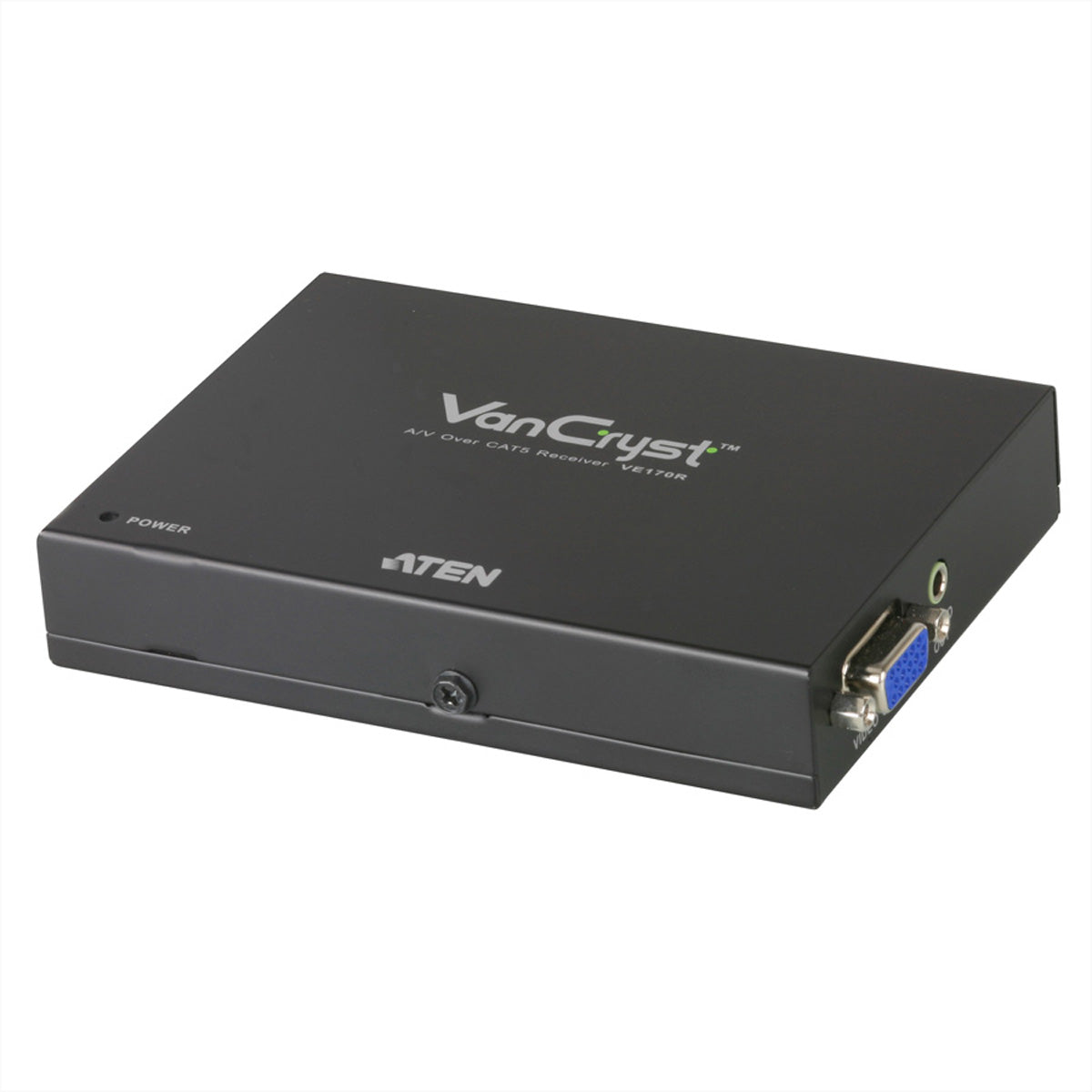 ATEN VE170R – AV-Receiver (VGA über Cat5), 1920 × 1200 @60 Hz, 300 m, Mono-Audio, für VE170T, Schwarz
