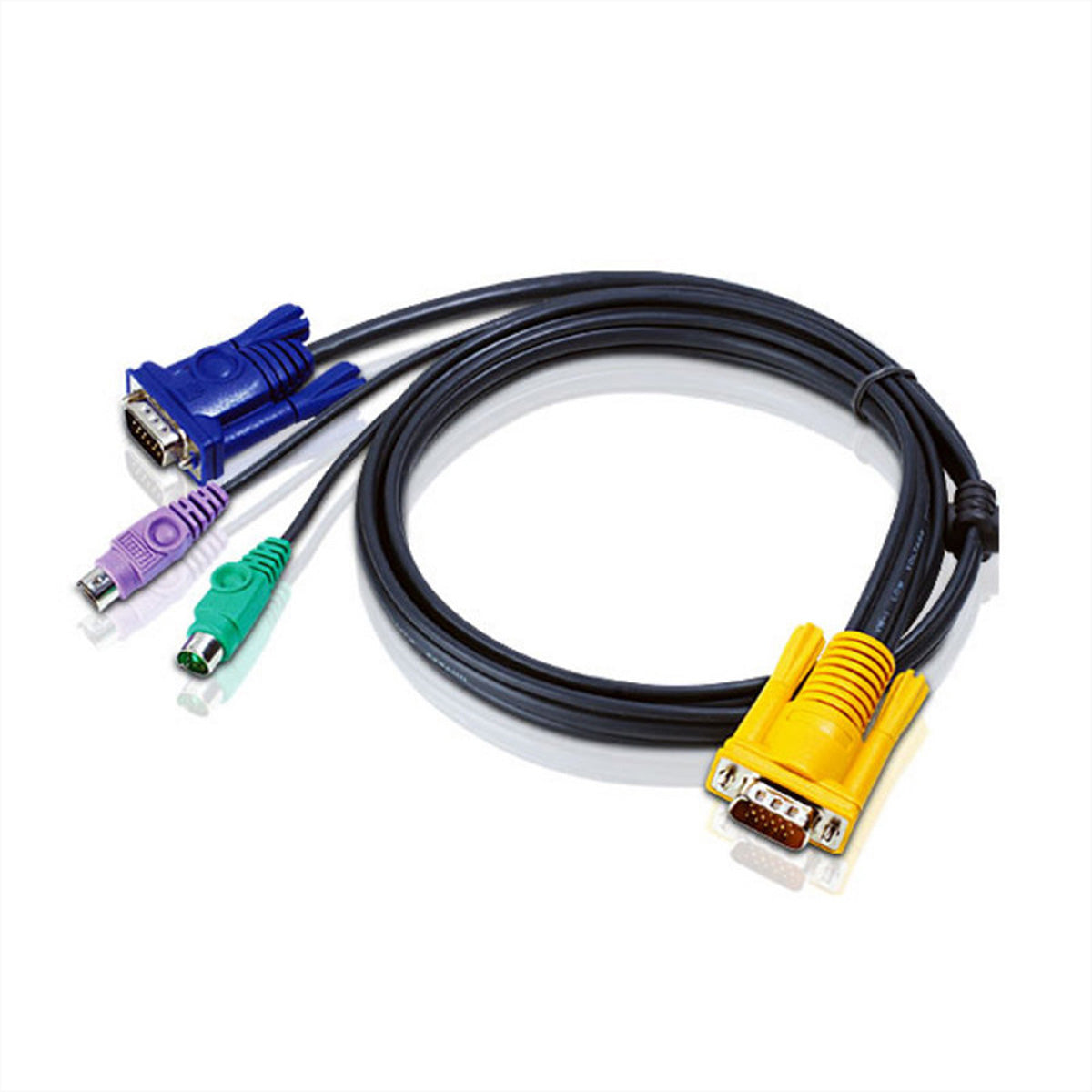 ATEN Kabel HDB-15 + 2× PS/2 zu SPHD-15 – 3 m, Schwarz
