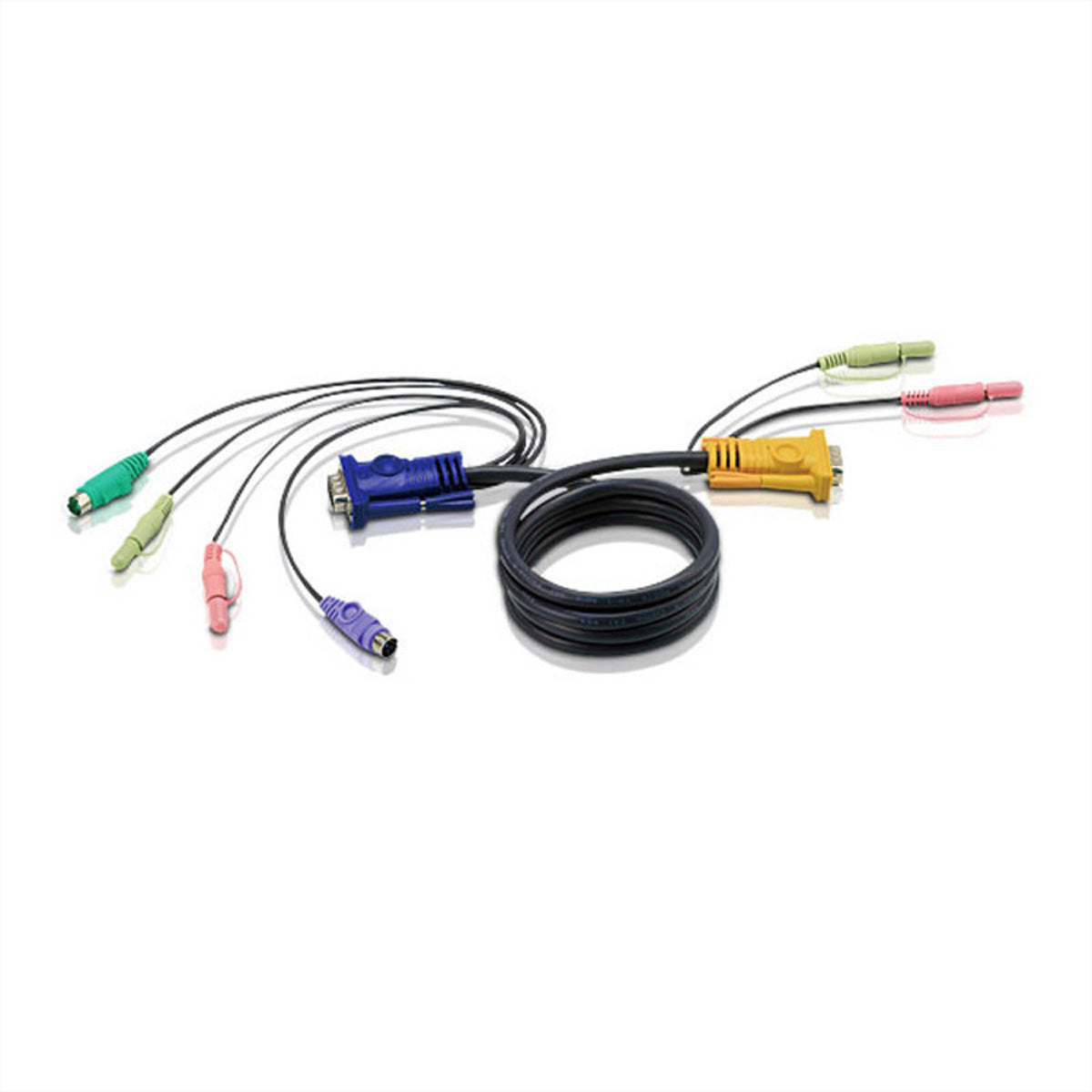 ATEN 2L5303P – VGA-Kabel 3 m, PS/2 Tastatur & Maus, Audio 2 × 3,5 mm – für CE300/CS1732A/CS1732B u. a.