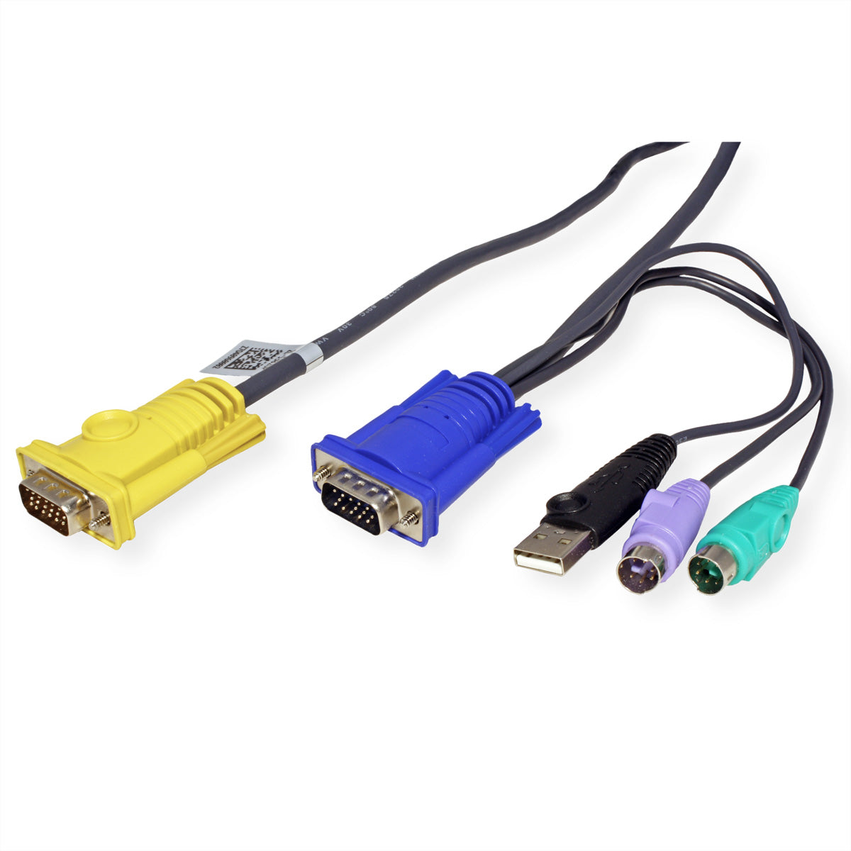 ATEN PS/2-USB KVM-Kabel HDB-15 + 2× PS/2 + USB-A zu SPHD-18 – 1,8 m, Schwarz – für ATEN CL58xx/CS8x (Auswahl)