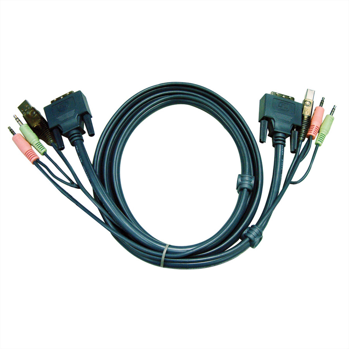 ATEN DVI-D Dual-Link Kabel 3 m – DVI-D (M–M), USB A–B, 2×3.5 mm Audio, Schwarz