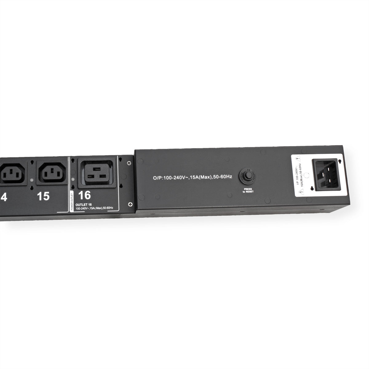 ATEN PE8216 – Rack-PDU gemessen, geschaltet, 14× IEC C13 + 2× IEC C19, 16 A, Stecker IEC C20, 0U vertikal, 3,6 kW