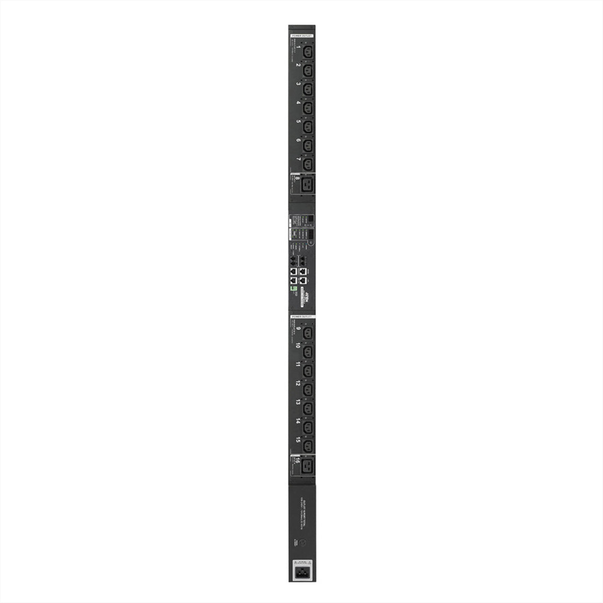 ATEN PE8216 – Rack-PDU gemessen, geschaltet, 14× IEC C13 + 2× IEC C19, 16 A, Stecker IEC C20, 0U vertikal, 3,6 kW