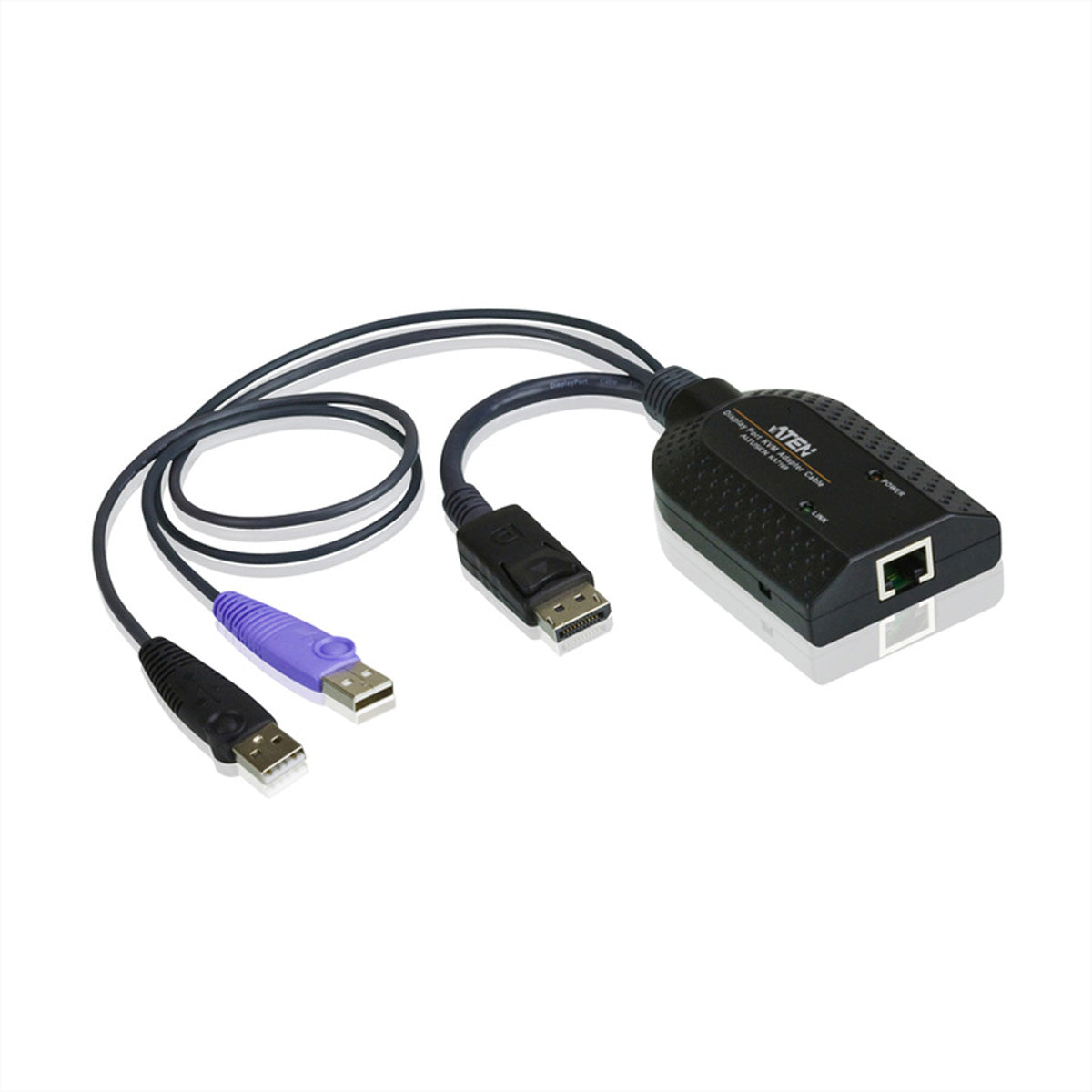 ATEN KA7169 KVM-Adapterkabel DisplayPort zu USB – 2× USB 2.0, 0,2 m – Schwarz