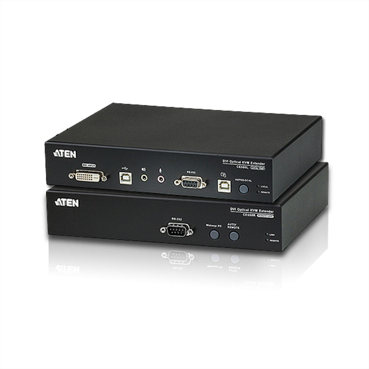 ATEN CE680 – KVM-Extender-Set DVI – 1920 × 1200/60 Hz, USB, Audio, bis 600 m über Faser, Rack 1U
