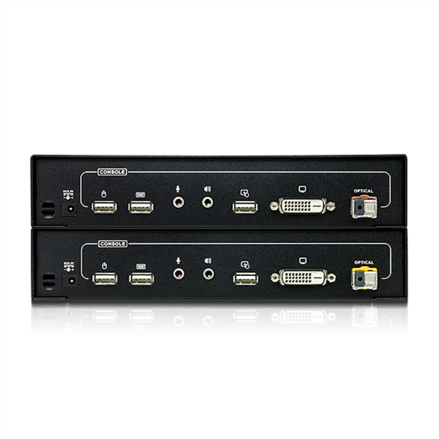 ATEN CE680 – KVM-Extender-Set DVI – 1920 × 1200/60 Hz, USB, Audio, bis 600 m über Faser, Rack 1U