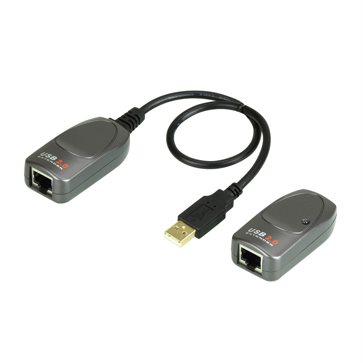 ATEN USB-A Verlängerungskabel (Stecker auf Buchse) – USB 2.0 (480 Mbit/s) – 60 m – inkl. Netzteil – Schwarz