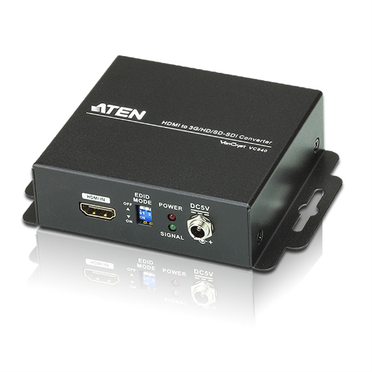 ATEN VC840 HDMI zu 3G/HD/SD-SDI Konverter – 2× SDI-Ausgang, bis 90 m (3G), 8-Kanal-Audio – Schwarz