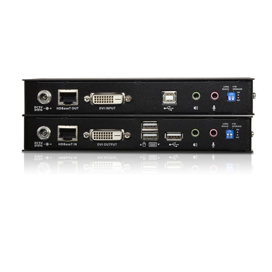ATEN CE620 – KVM-Extender-Set DVI – 1920 × 1200, HDBaseT 2.0 über Cat5e/6 – bis 100 m, USB 2.0, 2-Kanal PCM