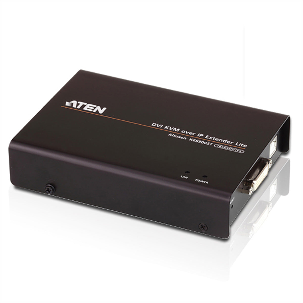 ATEN KE6900ST – DVI KVM Transmitter, über IP, 1× DVI In, WUXGA@60 Hz, KVM, Virtual Media, USB-B, Schwarz