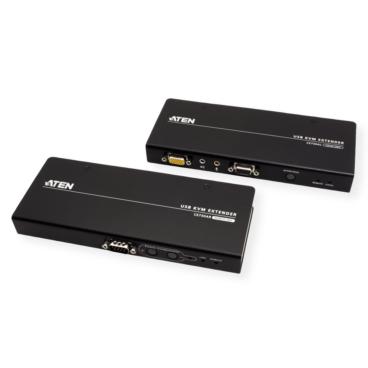 ATEN CE750A – KVM-Extender-Set VGA – 1920 × 1200/60 Hz, USB, Audio, RS-232, bis 200 m über Cat 5