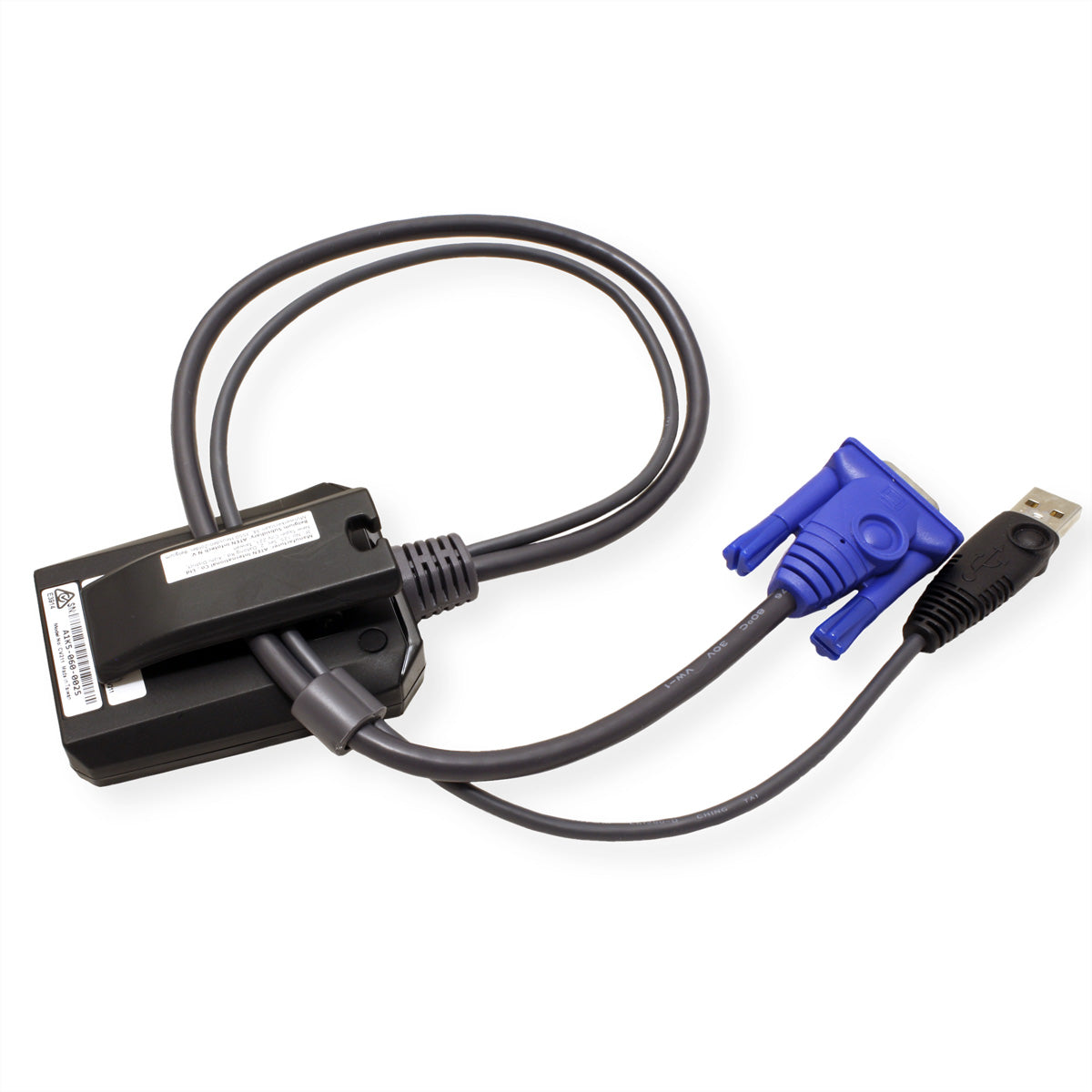 ATEN CV211 Laptop USB Konsolen-Adapter – 1920 × 1200 @ 60 Hz, USB 2.0, virtuelle Medien – für Server – Schwarz