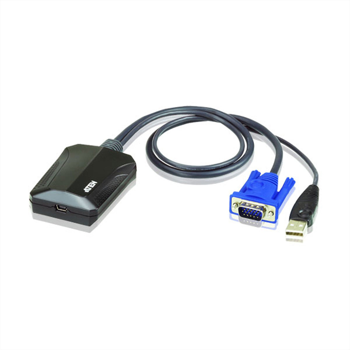 ATEN CV211 Laptop USB Konsolen-Adapter – 1920 × 1200 @ 60 Hz, USB 2.0, virtuelle Medien – für Server – Schwarz
