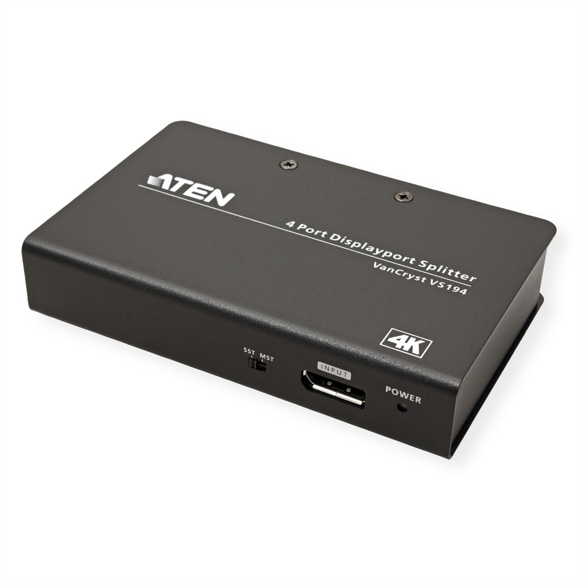 ATEN VS194 – DisplayPort Splitter, DP 1.2a, 1× DP In / 4× DP Out, 4K@60 Hz, HDCP, MST/SST, Schwarz