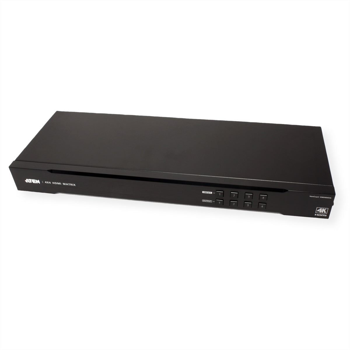 ATEN VM0404HA – HDMI Matrix, 4×4, 4K@60 Hz, 15 m, RS-232, IR, HDCP, Schwarz