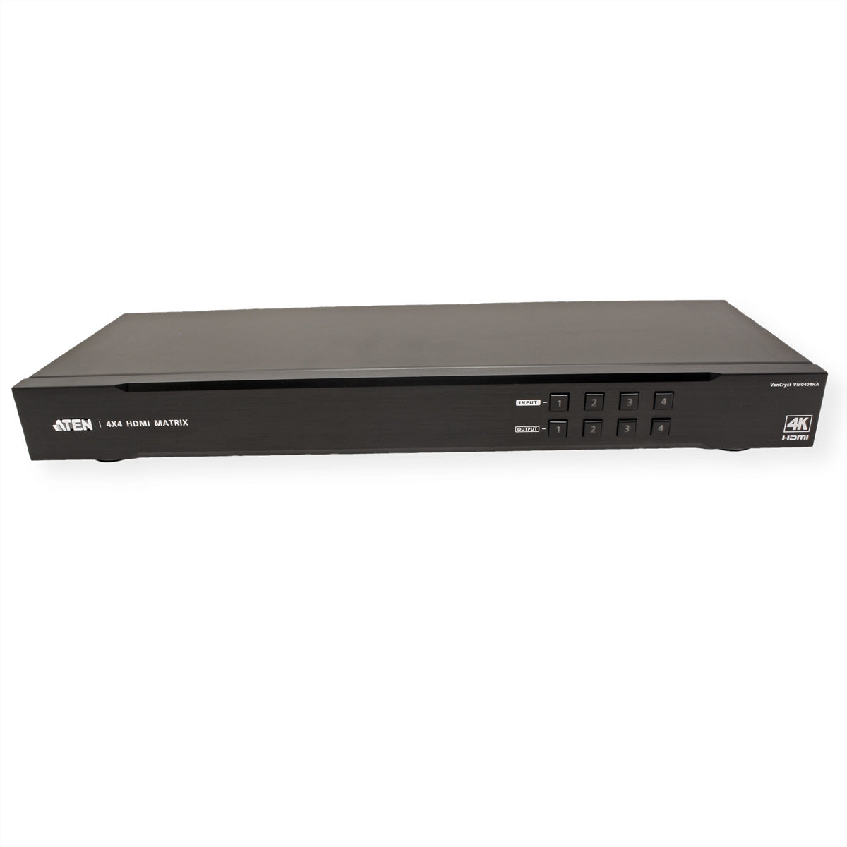 ATEN VM0404HA – HDMI Matrix, 4×4, 4K@60 Hz, 15 m, RS-232, IR, HDCP, Schwarz