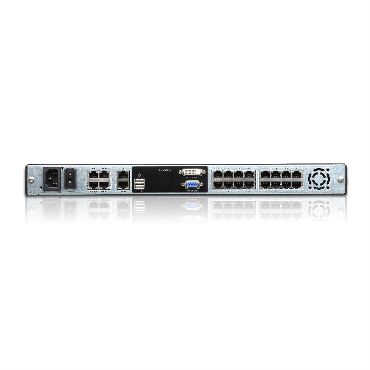 ATEN KL1116VN – KVM-Switch – 16-Port, 19" 1U Dual-Rail, 48 cm LCD, US-Layout, Schwarz