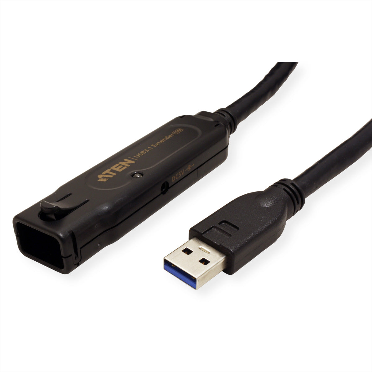 ATEN USB-A Verlängerungskabel (Stecker auf Buchse) – USB 3.2 Gen 1 (5 Gbit/s) – 10 m – Aktiv – Schwarz
